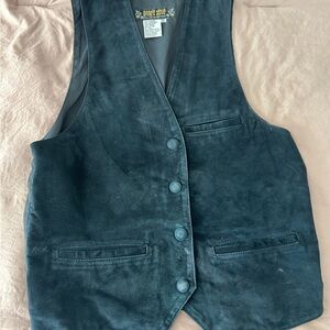 Black Leather Vintage Vest